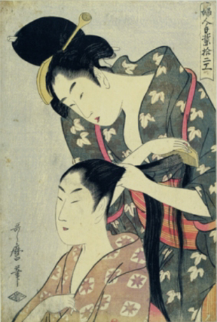 Utamaro. "Penteadora"