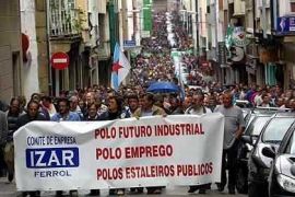 Imaxe dunha das manifestacións contra a privatización de Izar / Imaxe: Ceivar