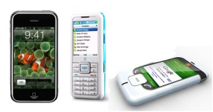 O iPhone, o Skypephone e un prototipo do Googlephone